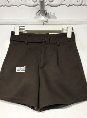 潮系列 8288S064 时尚毛呢短裤品牌女装折扣颦薪