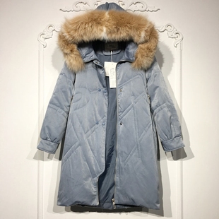真毛领羽绒服品牌女装 时尚 折扣颦薪 8279S041 潮系列