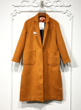 网红*GGW系列 D74434 时尚长款毛呢外套品牌女装折扣颦薪