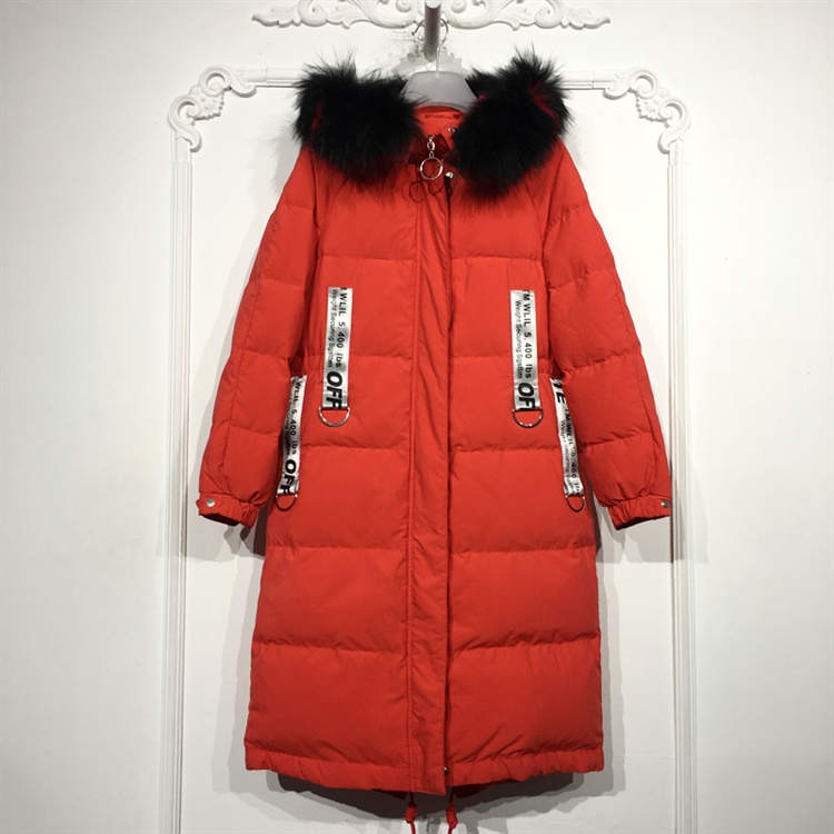 N系列 8129S027 时尚真毛领长款羽绒服品牌女装折扣颦薪