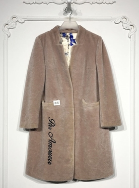 潮系列 8282S176 时尚羊毛羊剪绒外套品牌女装折扣-微瑕颦薪