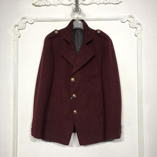 鹫西树系列男装 PF10419 时尚毛呢外套品牌折扣馨