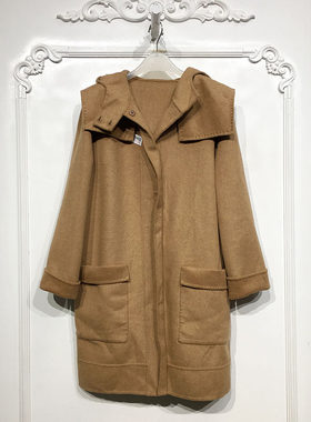 N系列 D86432 时尚长款双面呢毛呢外套品牌女装折扣颦薪