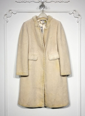 潮系列 8282S178 时尚羊毛羊剪绒外套品牌女装折扣-微瑕颦薪