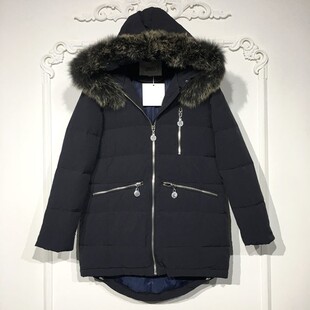 潮系列 8277S233 时尚真毛领羽绒服品牌女装折扣颦薪