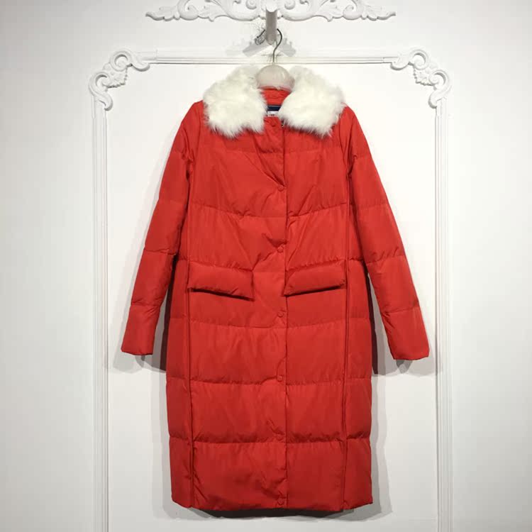 潮系列 8152S001 时尚长款羽绒服品牌女装折扣颦薪