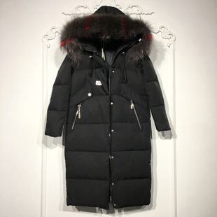 潮系列 8281S064 时尚真毛领羽绒服品牌女装折扣颦薪