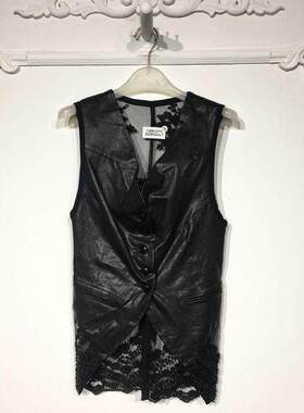 N系列 8296S067 时尚PU皮马夹品牌女装折扣颦薪