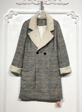 乔系列 D86005 时尚长款毛呢外套品牌女装折扣颦薪