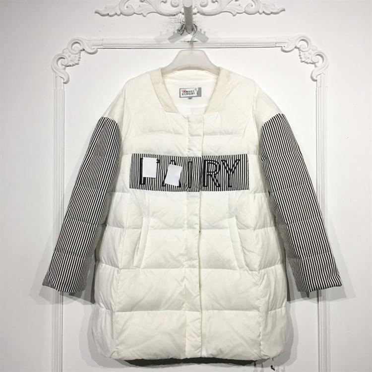 N系列 8128S281 时尚长款羽绒服品牌女装折扣颦薪