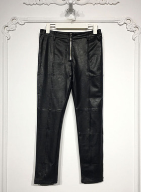 潮系列 LM05997 时尚PU皮长裤品牌女装折扣馨