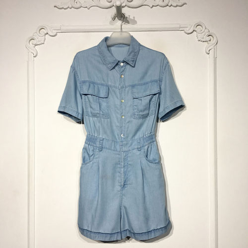 容悦 K50796 时尚牛仔连体裤品牌女装折扣颦薪