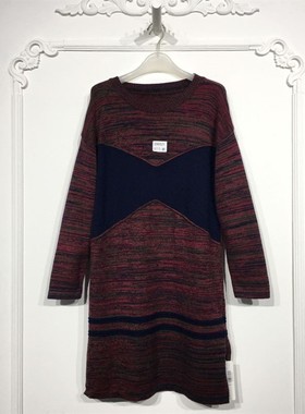 乔系列 D96521 时尚针织连衣裙品牌女装折扣颦薪