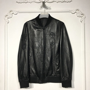 真皮皮衣外套品牌男装 时尚 折扣颦薪 LM09395 潮系列