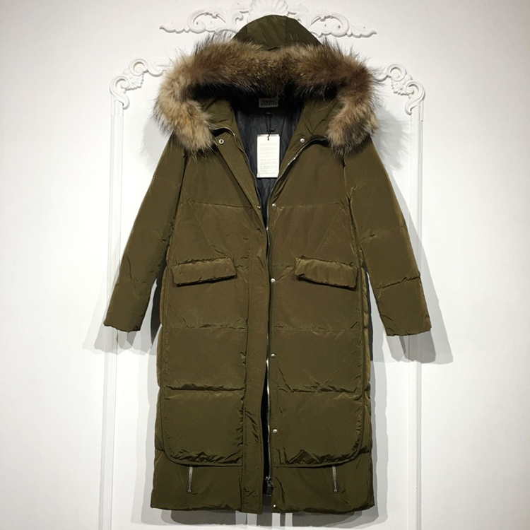 潮系列 8283S163 时尚真毛领羽绒服品牌女装折扣颦薪