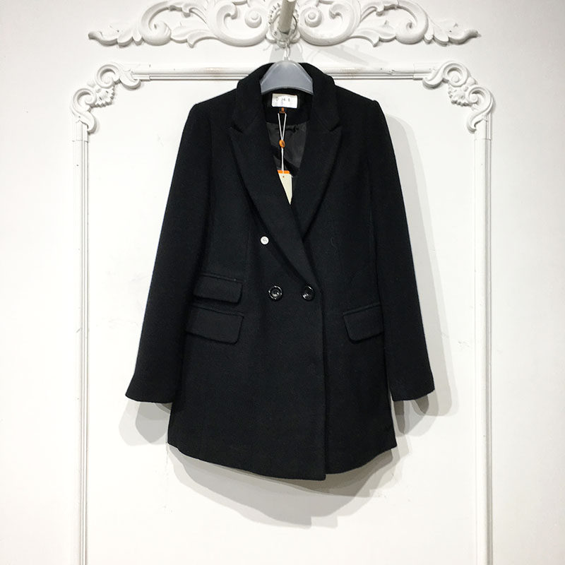 潮系*茜YDD系列 D73456 长款毛呢外套品牌女装K颦薪