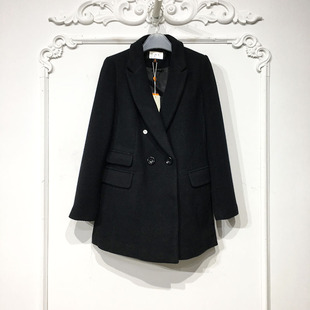 潮系*茜YDD系列 D73456 长款毛呢外套品牌女装K颦薪