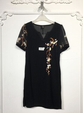 潮系列 8198S041 时尚连衣裙品牌女装折扣颦薪