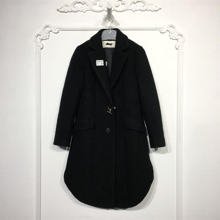 欧系列 D95342 时尚长款毛呢外套品牌女装折扣颦薪