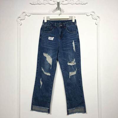 M.L系列 8140S104 时尚牛仔长裤品牌女装折扣颦薪