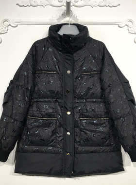 潮系列 8058S034 时尚长款羽绒服品牌女装折扣颦薪