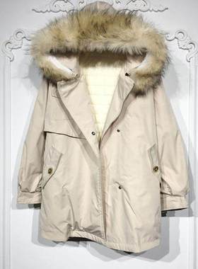 N系列 LM05756 时尚真毛领羽绒服品牌女装折扣颦薪