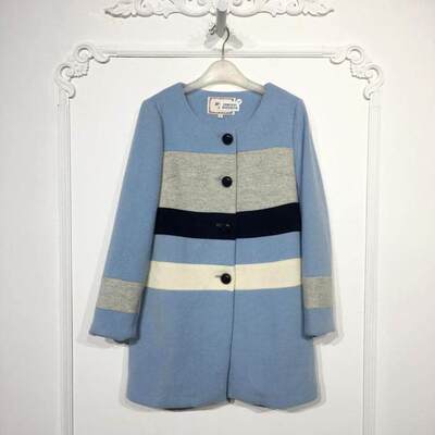 潮系列 8052S014 时尚毛呢外套品牌女装折扣颦薪