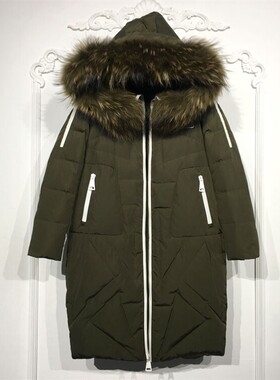 N系列 8129S032 时尚真毛领长款羽绒服品牌女装折扣颦薪