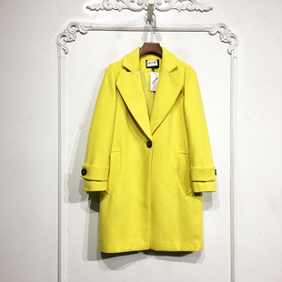 毛呢外套品牌女装 N系列 长款 时尚 折扣颦薪 D81156