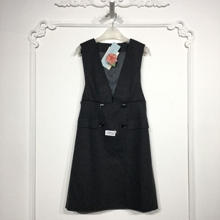 毛呢连衣裙品牌女装 时尚 折扣颦薪 8163S269 沙系列