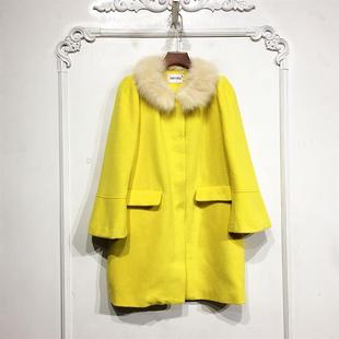 毛呢外套品牌女装 N系列 长款 时尚 折扣颦薪 D81362