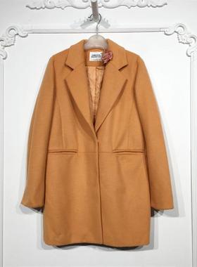 紫系列 8025S143 时尚长款毛呢外套品牌女装折扣颦薪