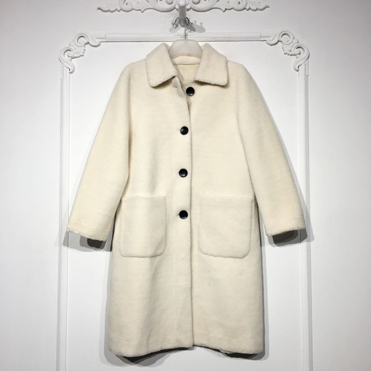 西树系列 8275S016 时尚颗粒绒毛呢外套品牌女装折扣颦薪