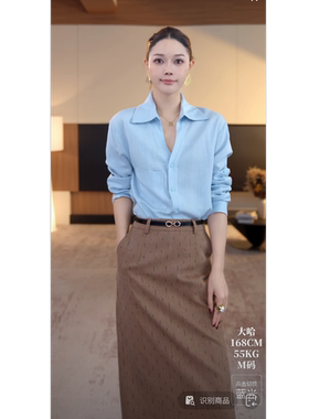 DENGDAHA {智性老钱} 潮流时尚简约百搭老钱风纯色翻领衬衫U910