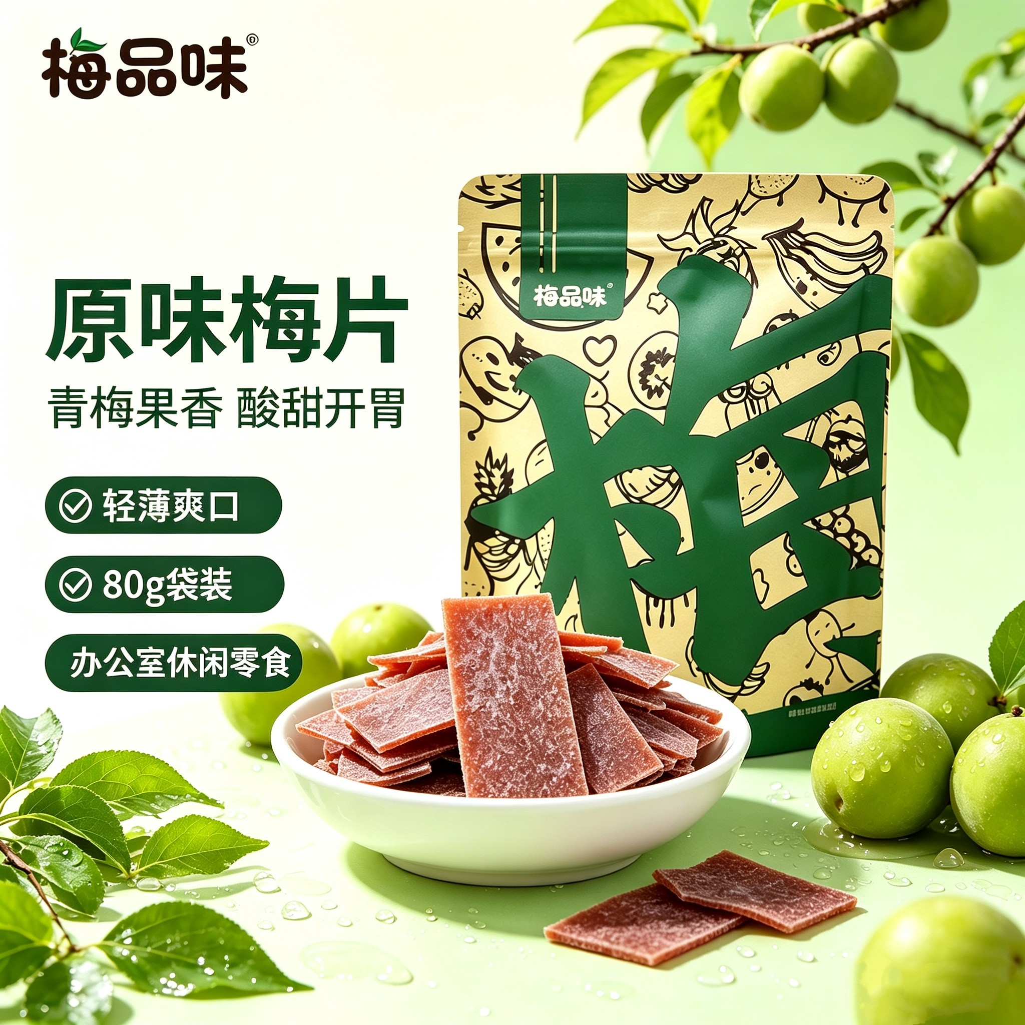 梅品味日式原味梅片特酸孕妇零食梅条青梅孕吐孕反解馋蜜饯果片
