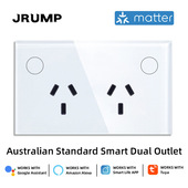 Matter120澳规双插座APP远程控制钢化玻璃面板智能插座过载保护