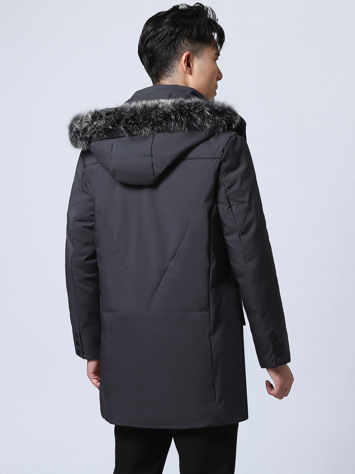 BIG BRAND SCISSORS WINTER REMOVABLE HAT FOX FUR MID-LENGTH DOWN JACKET Y4B812 LIGHT LUXURY LUXURY CLEARANCE CATTLE GOODS