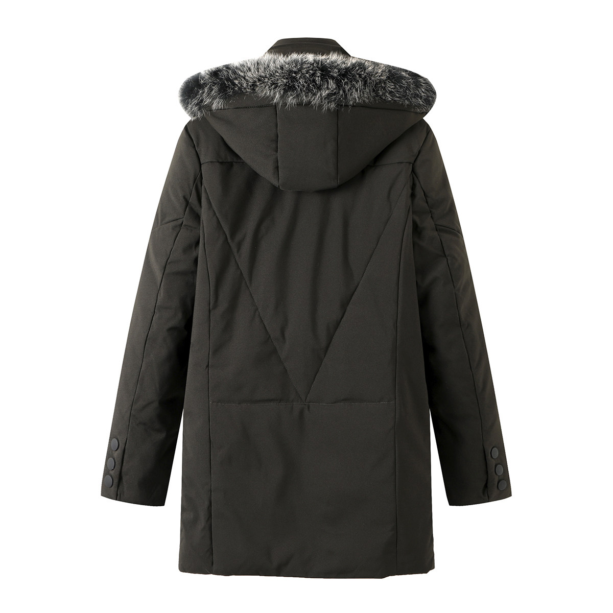 HIGH-END BIG-NAME FOREIGN TRADE INVENTORY CUT LABEL MENS DETACHABLE HAT FOX WOOL STRIP MID-LENGTH DOWN JACKET CUT BRAND CLEARANCE