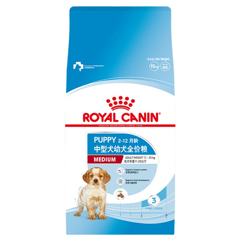 皇家幼犬粮 中型犬MEJ32通用狗粮15KG柯基萨摩通用幼犬狗主粮包邮
