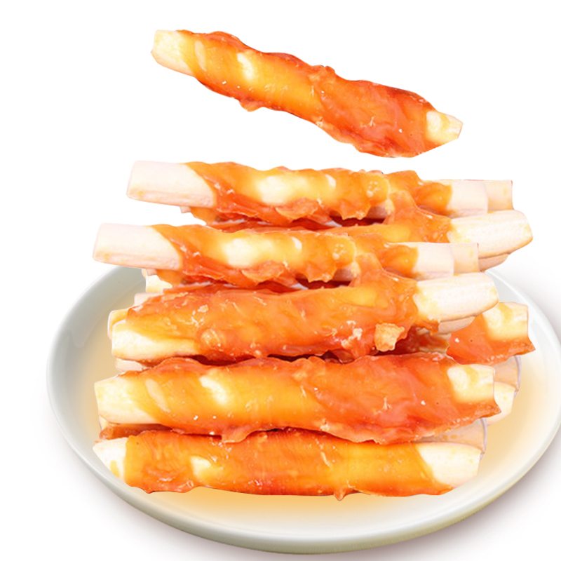 训犬狗狗零食鸡肉绕钙棒训犬