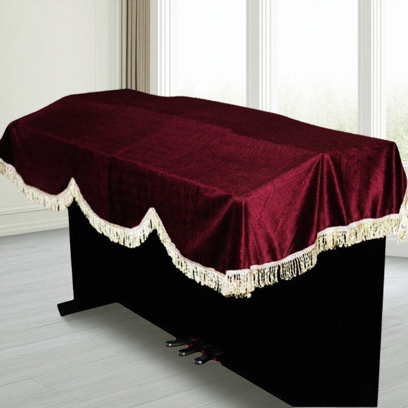 88键电钢琴披61键电子琴键盖布防尘通用盖巾钢琴遮灰布金丝绒半罩