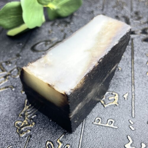 【定制雕刻】新疆和田玉黑皮白肉籽无事牌挂件 根据需求1比1精雕