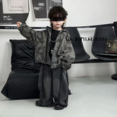 连帽卫衣潮 外穿夹克上衣男童秋套装 儿童春秋迷彩外套2026新款 韩版