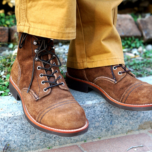 us进口翻毛皮固特异全皮里伞兵靴