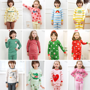 睡衣内衣套装 kids纯棉春秋可爱男女孩儿童长袖 家居服 may 韩国代购