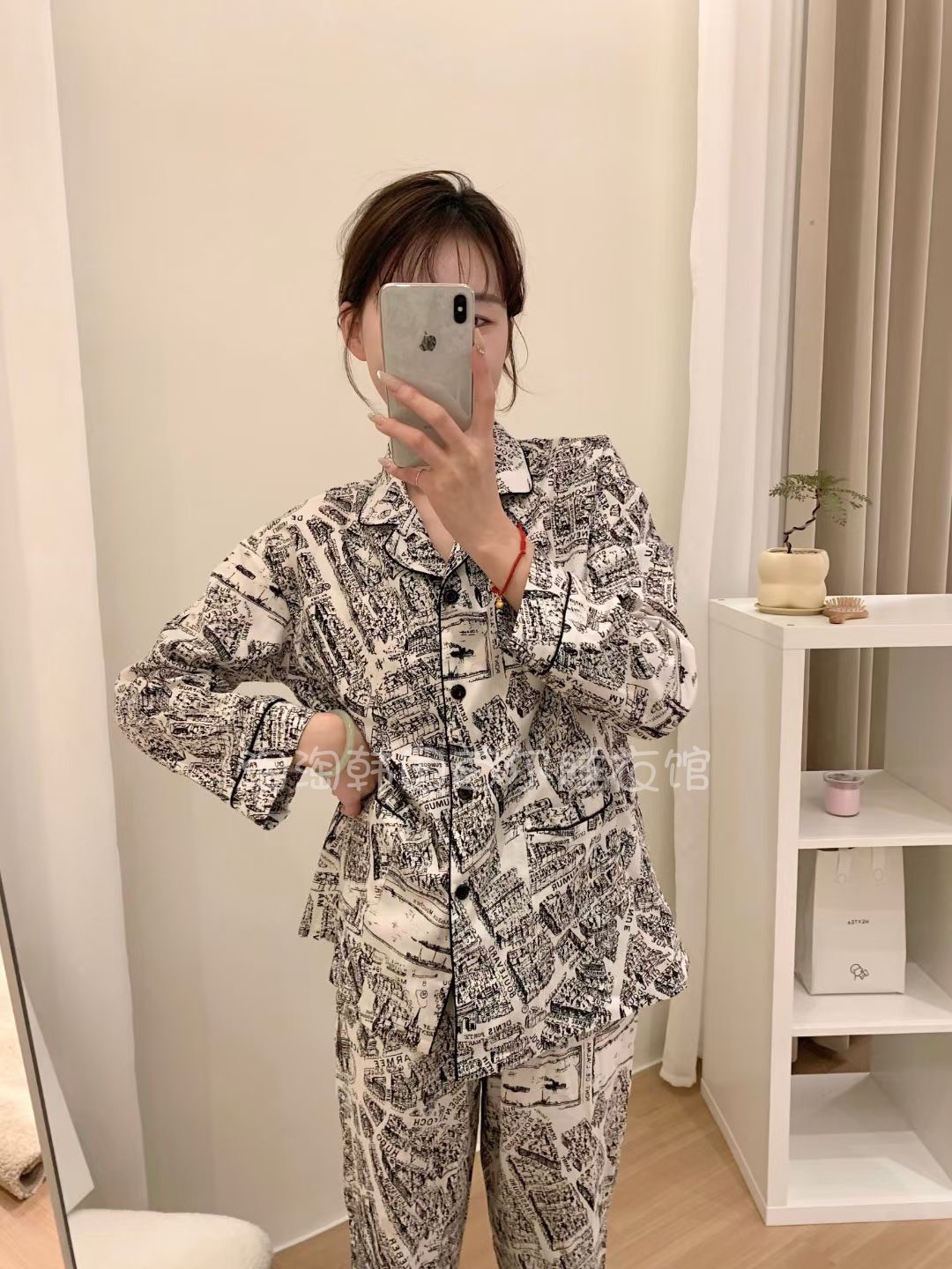 韩国明星款女纯棉睡衣家居服套装