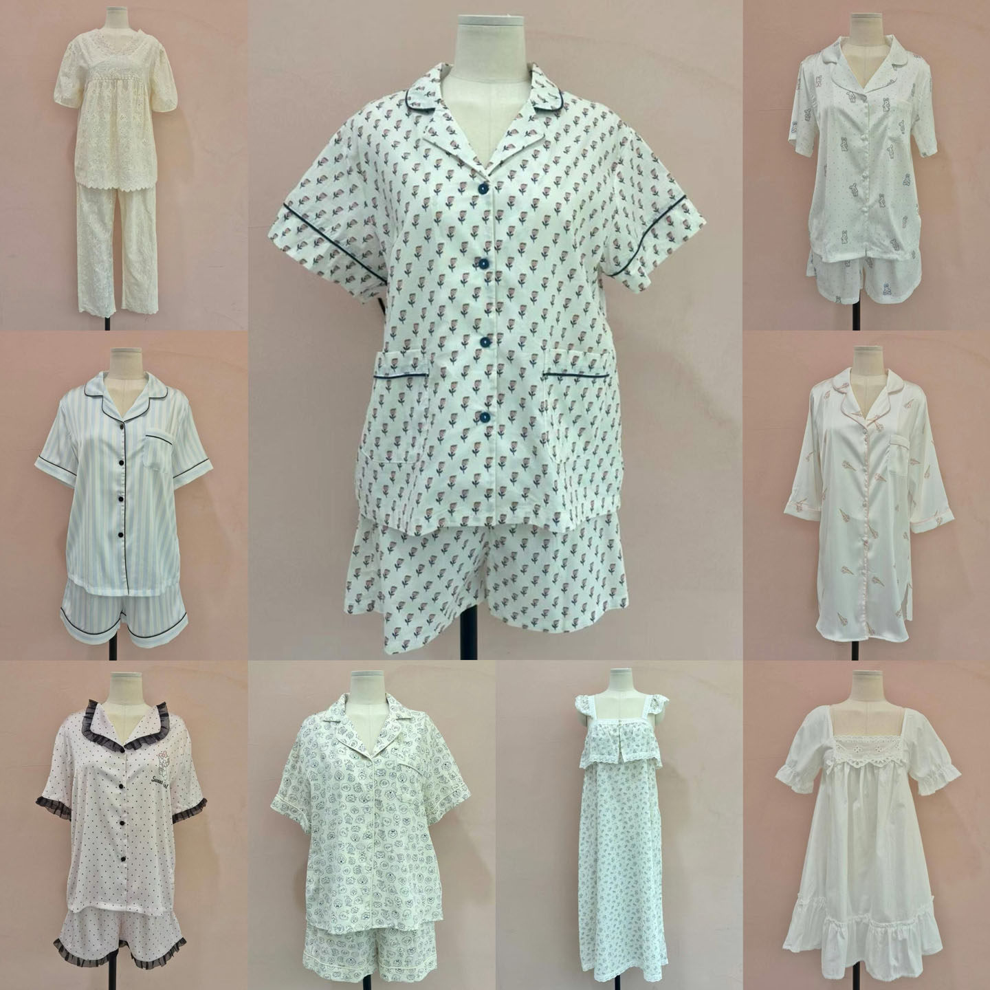 碎花短袖睡衣女夏季薄款家居服