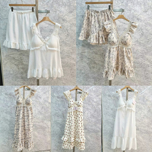 Im Bling韩国东大门代购甜美纯棉吊带短裤睡衣家居服套装睡裙女