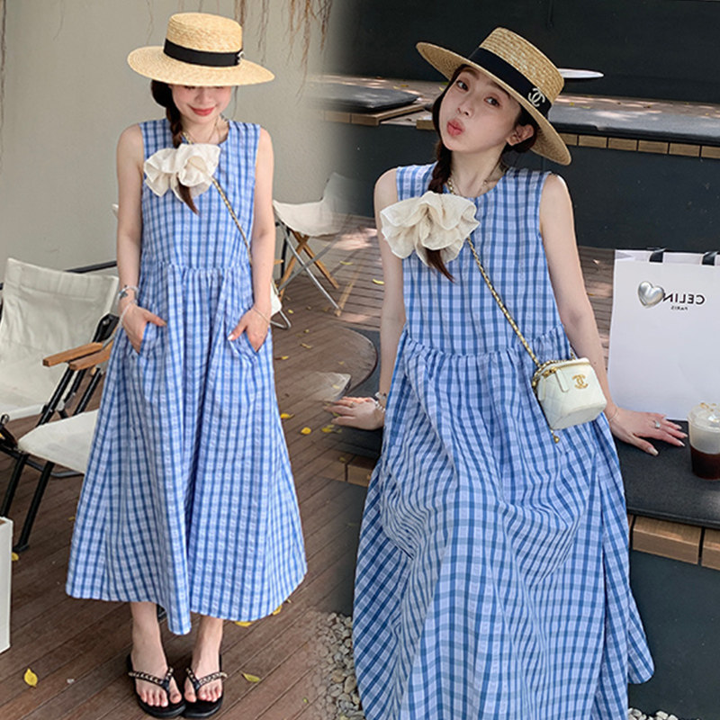 夏装新款大码女装中国风可甜可盐法式宽松背心连衣裙M-4XL200斤