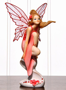 天使花仙子美少女树脂摆件 生日结婚礼物家居装饰车载花艺工艺品